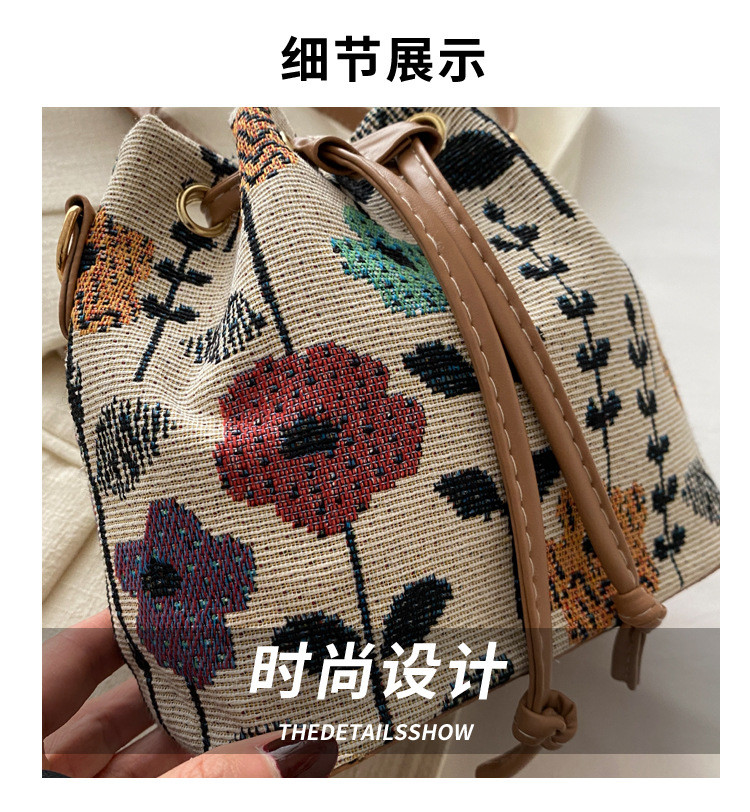 NEW CHINESE NATIONAL WIND ARMPIT BUCKET BAG SIMPLE FASHION TREND SUMMER NEW LINEN STYLE HIGH-GRADE SENSE SINGLE SHOULDER