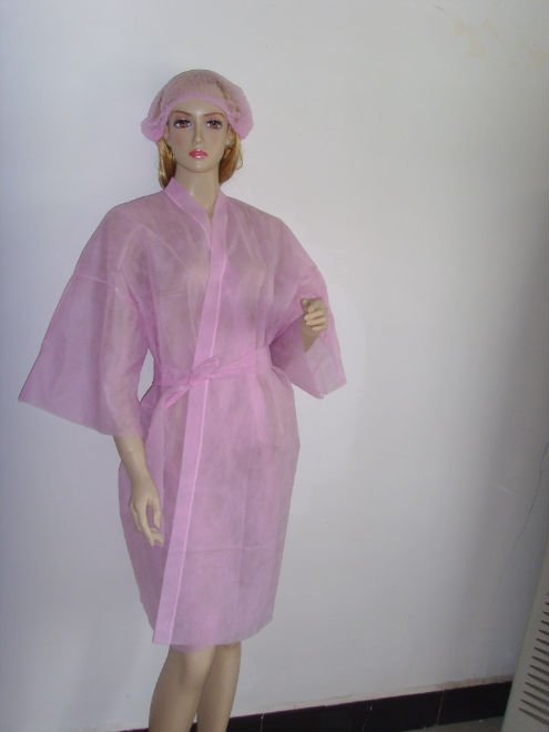 2017 Non woven Hospital Disposable Massage Spa Robes Kimono Dressing Gown