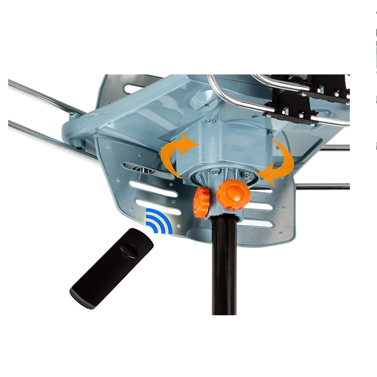 Aluminum Plastic High Gain 360 Degree Uhf 4k Dvb T2 Temote Control Outdoor Hd Tv Antenna