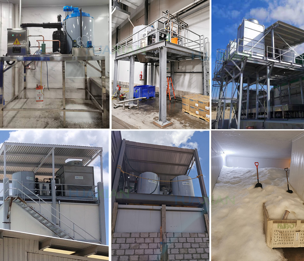 Large Fresh Water Ice Flaker Machine 30 Ton Industrial Evaporative Cooled