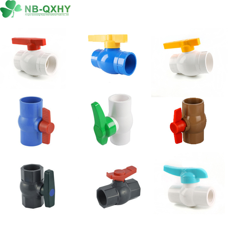 Plastic Two Piece Ball Valve Threaded PVC 2 Piece Ball Valve with Steel Handle