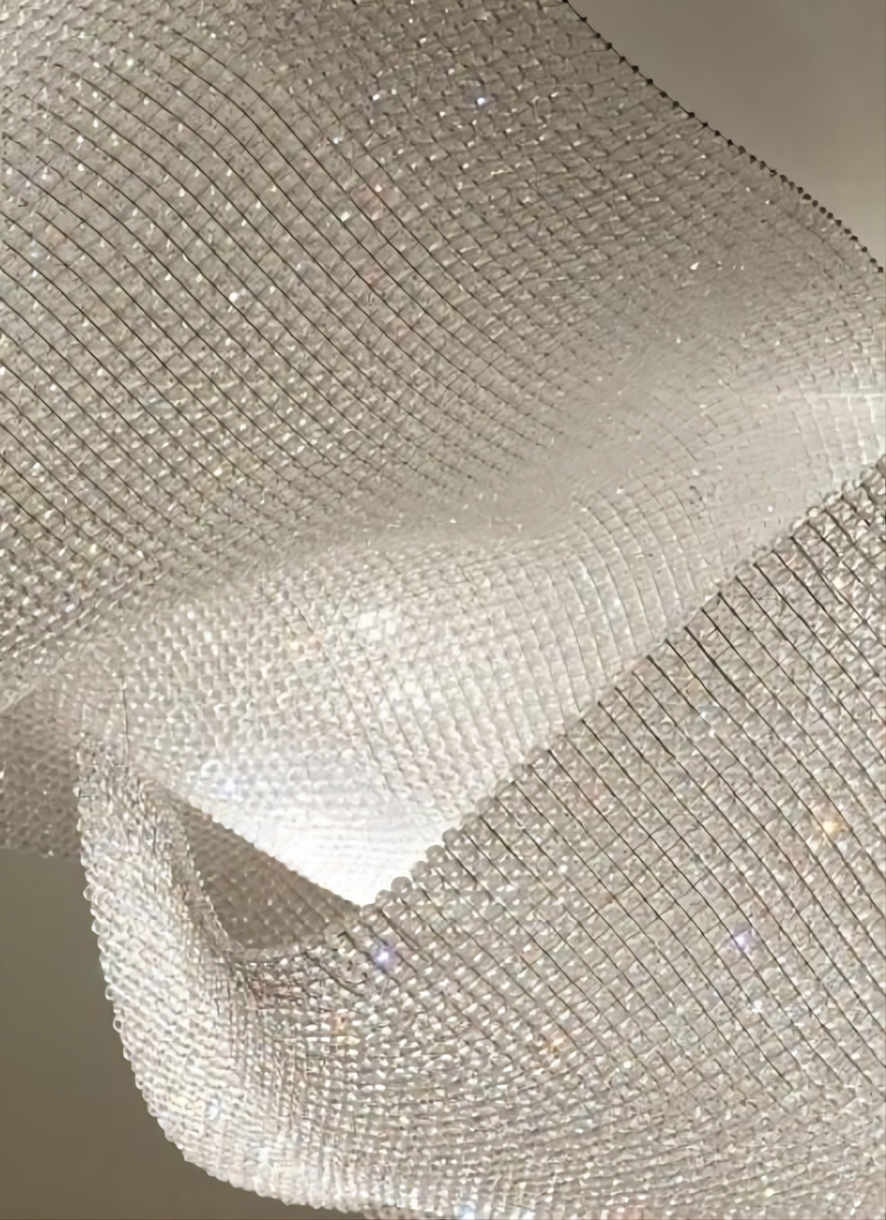 Modern Wave Crystal Chandelier Extra Large Crystal Chandeliers For High Ceilings