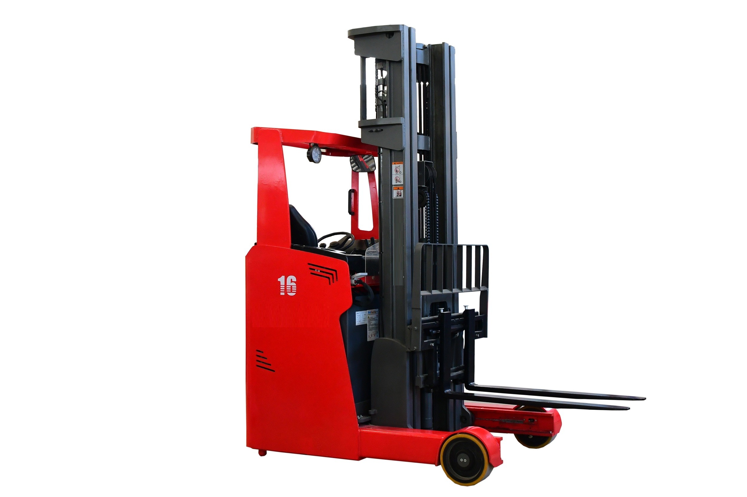 Four Wheel Braking Electric Reach Truck Loading Capacity From 1.6 To 2.5 Tons