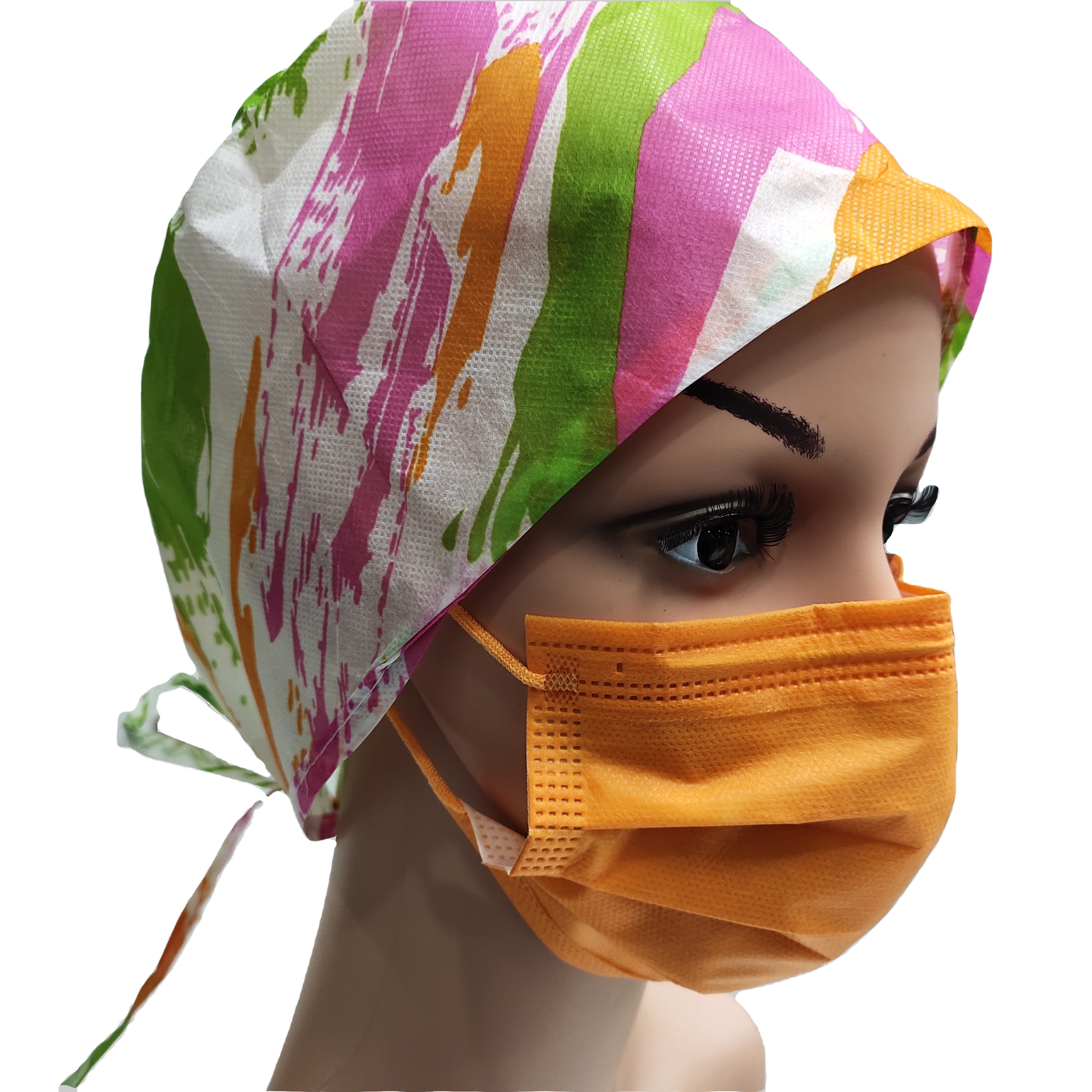 High Saturation Disposable Face Masks Orange Disposable Non Toxic Dust Filter Mask