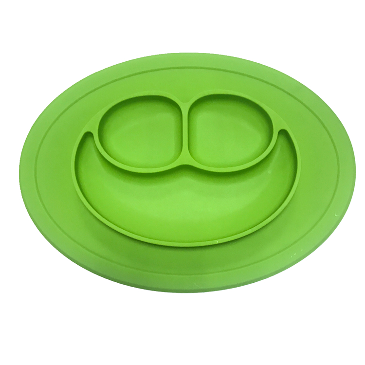 Octagonal Shape Silicone Placemat Plate Baby Spoons And Waterproof Bib