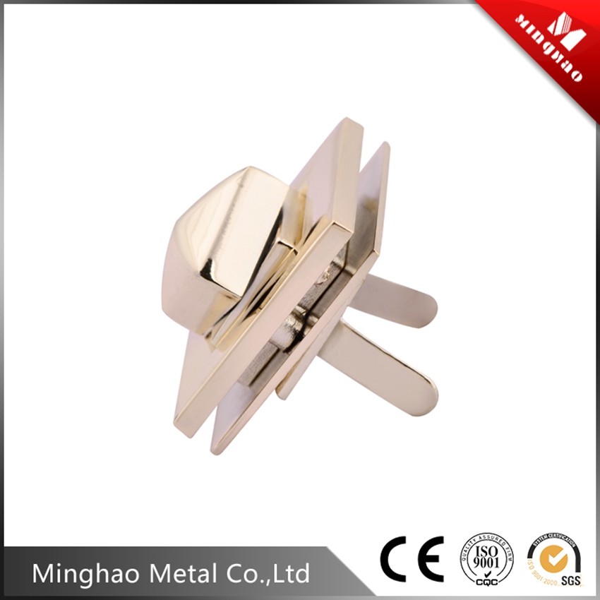 High quality gold star shape turn lock handbag buckle,31.05mm button