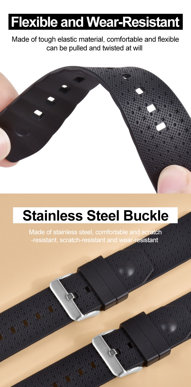 Quick Release 22mm Soft Silicone Watch Band Strap ODM Watch Strap