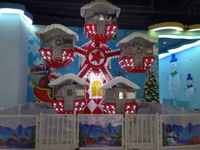 Christmas Topic Ferris Wheel Kiddie Ride , Mini Amusement Park Rides Games