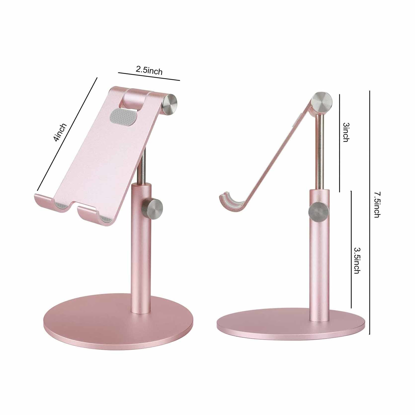 Adjustable Aluminium Folding Desktop Phone Stand 7.5inch height Lightweight