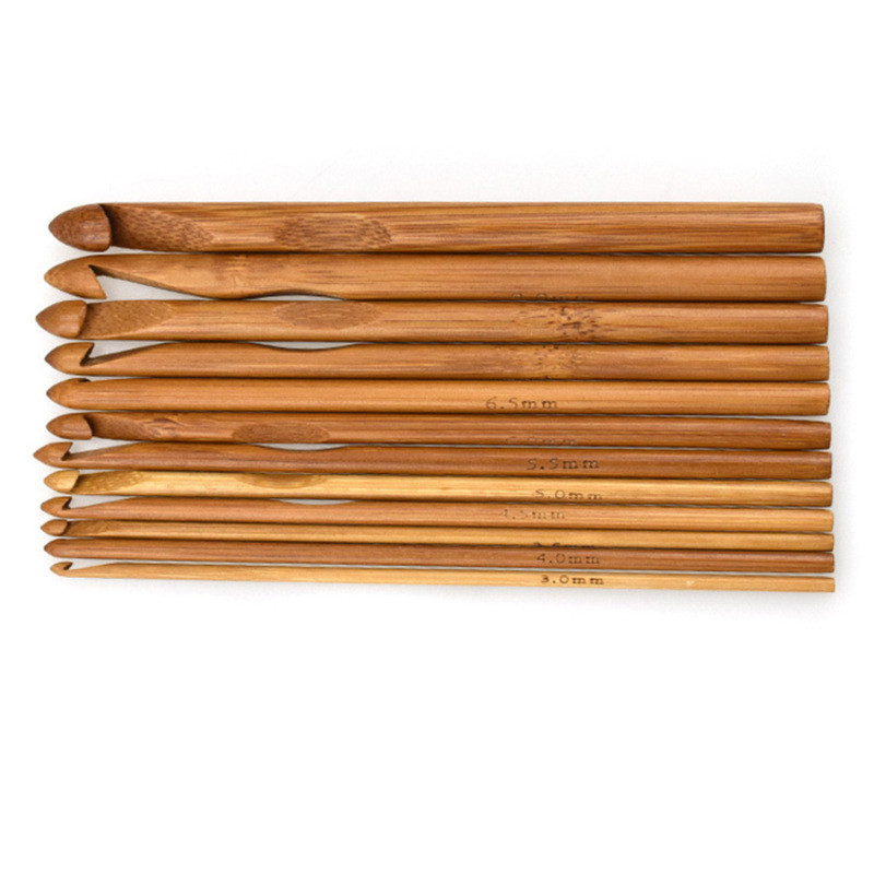 Weave Yarn Craft Bamboo Circular Knitting Needles Carbonized Bamboo Handle Crochet Hooks