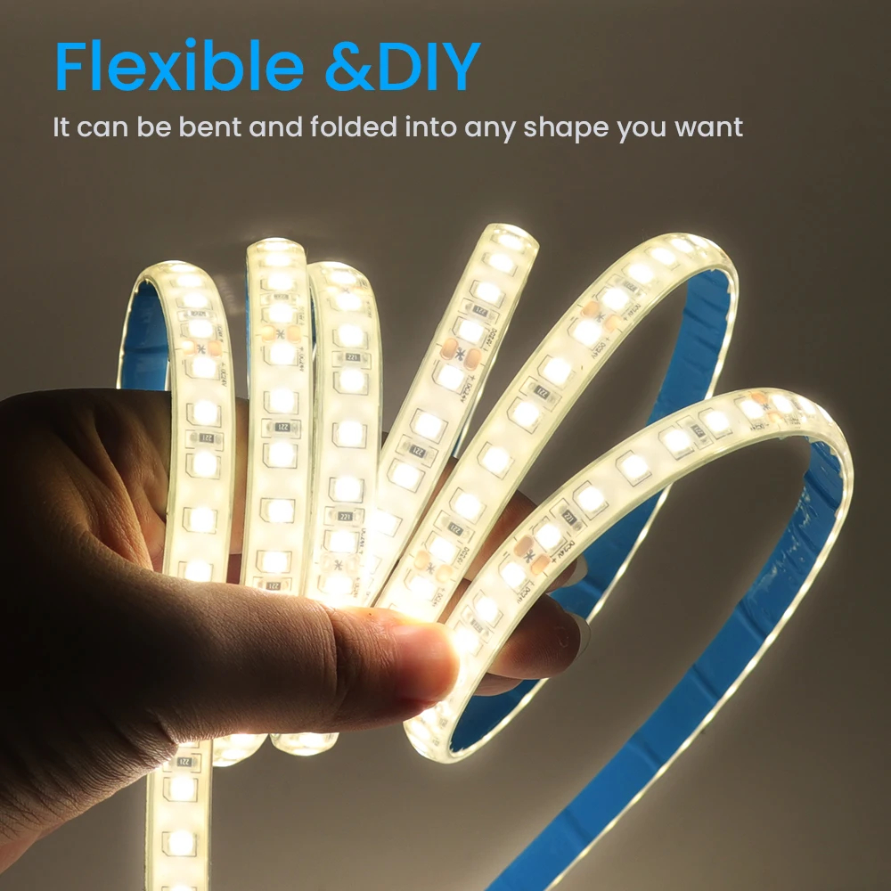 Smart IP65 Smd 2835 Led Strip Light 120/240leds Flexible 8mm 12v for Outdoor and Bathroom