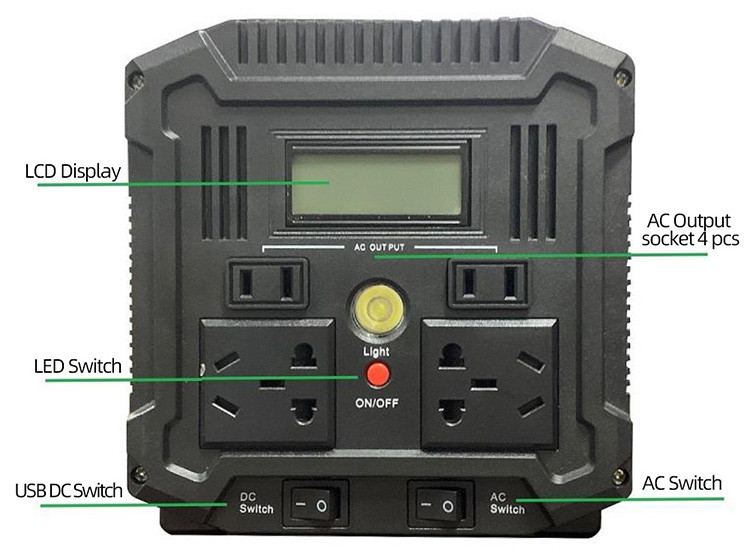 Lifepo4 Portable Generator Power Station DC AC 12v 45ah Lithium Iron Phosphate UPS Solar Energy