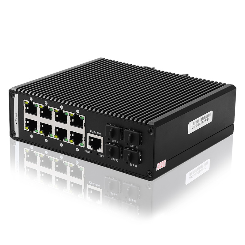 8 Port Gigabit Managed Industrial Poe Switch 4 Gigabit SFP Fiber Slot Port