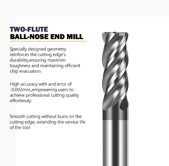 35° Helix Angle 0.6um Grain Size 1-12mm Cutting Diameter Tungsten Carbide End Mill for CNC Machining