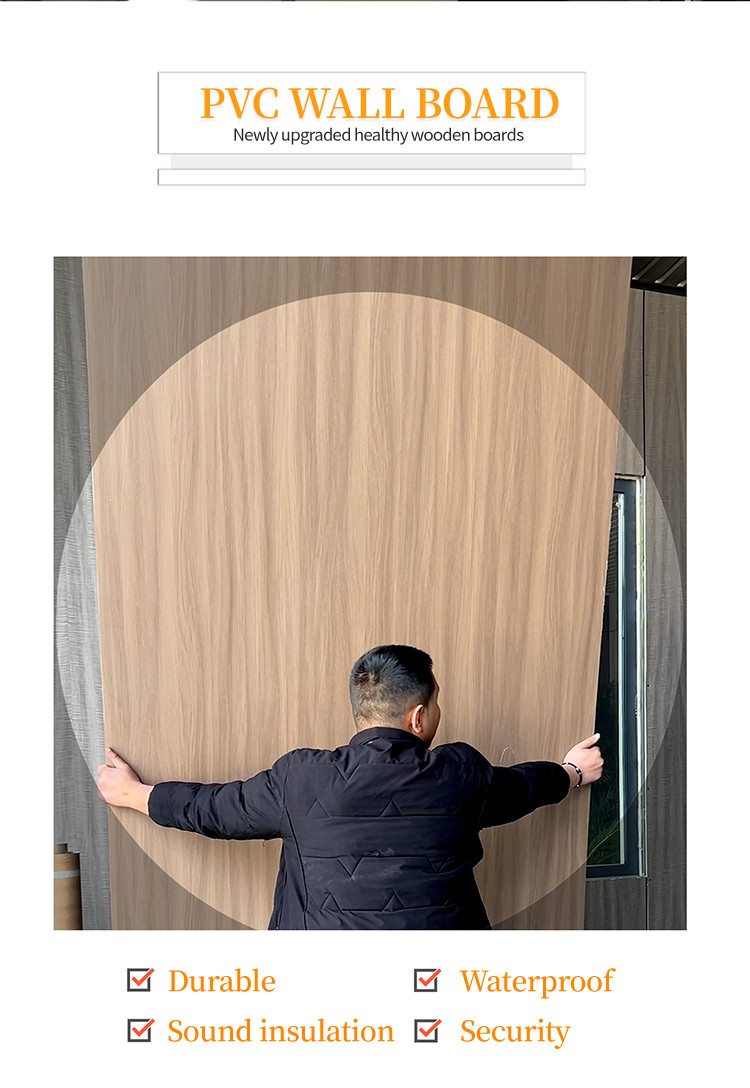 Indoor Decorative PVC Wall Panels Indoor Bamboo Charcoal Wood Grain Wall Panels