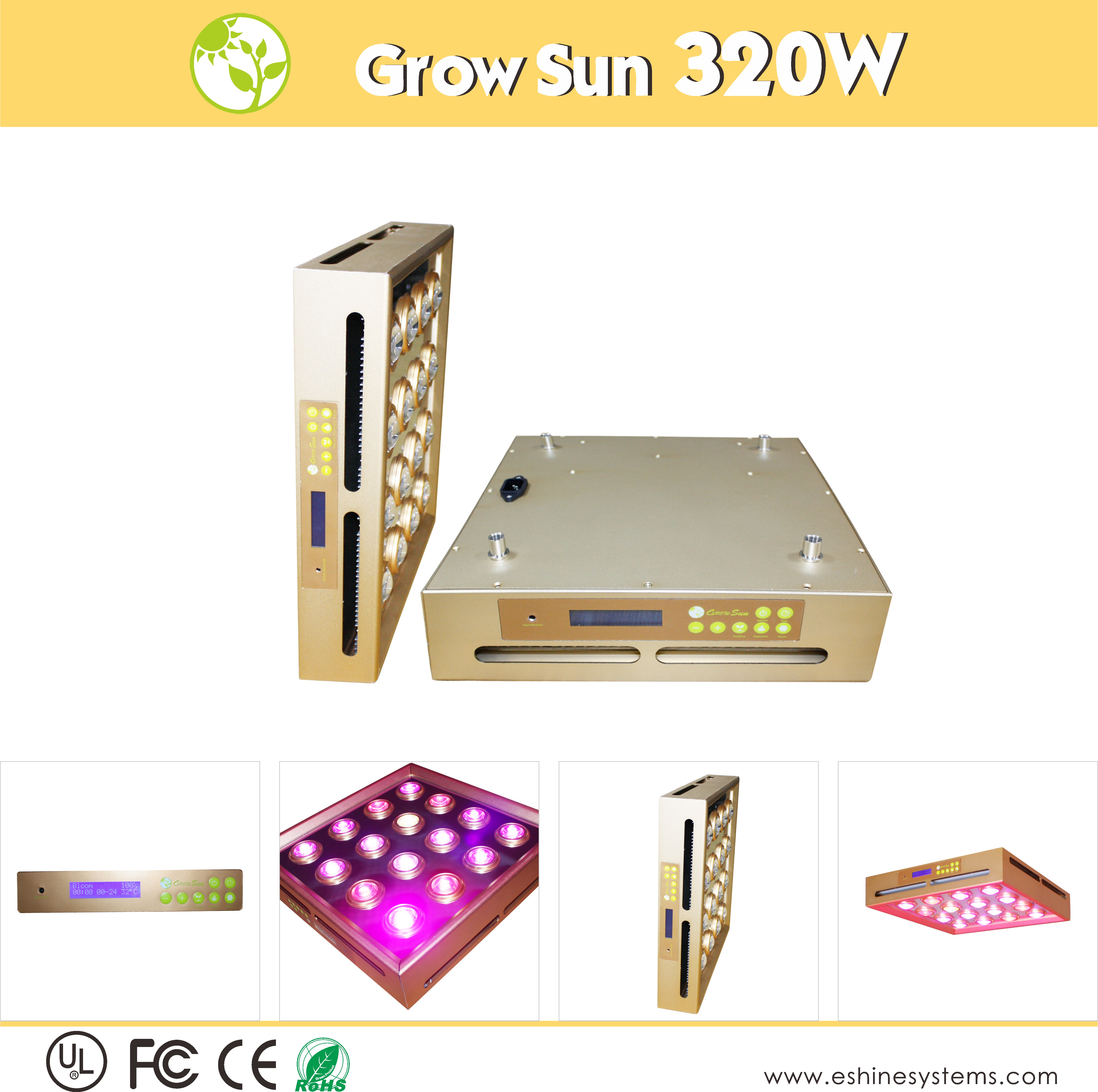 5G Growsun full spectrum 320w high power led grow lights for medical plant hydroponic grow
