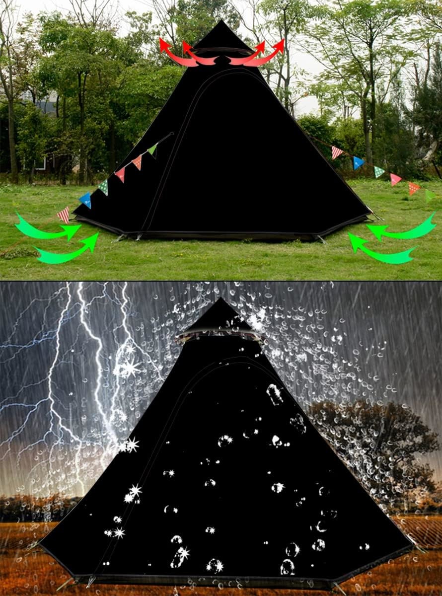 12'x10'x8'Dome Camping Tent 5-6 Person 4 Season Double Layers Waterproof Anti-UV Windproof Tents Family Outdoor Camping