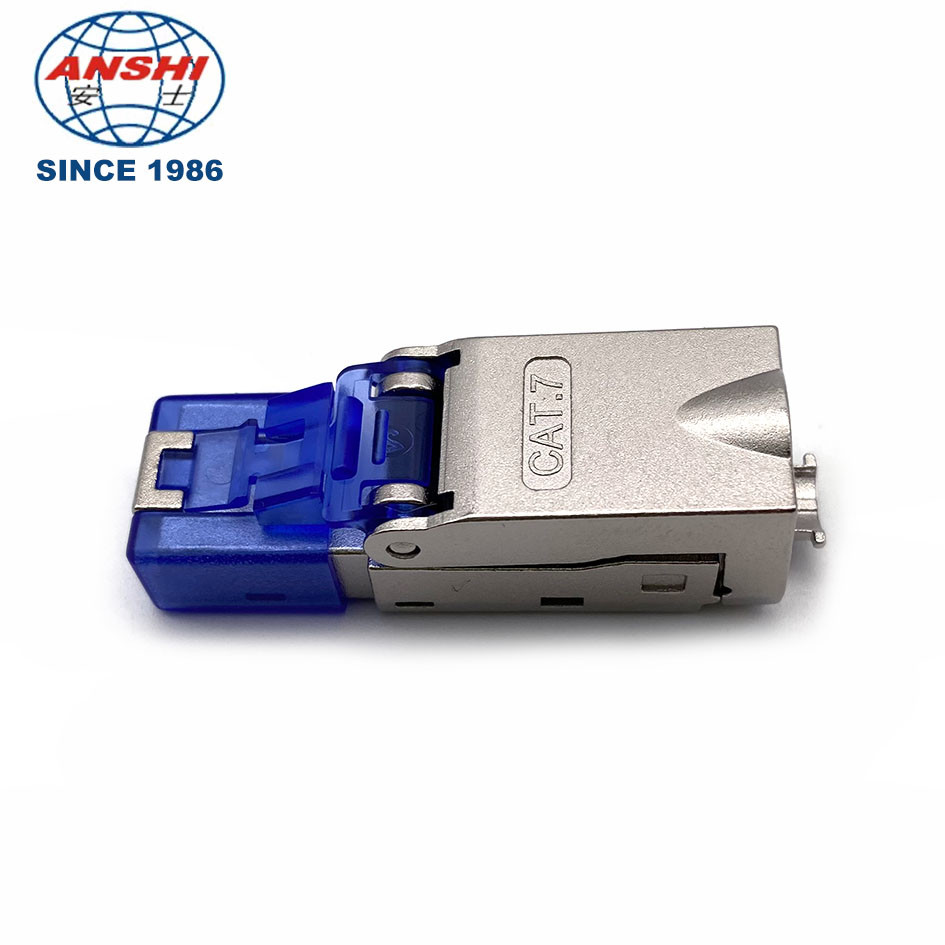 ANSHI RJ45 CAT7 FTP Unshielded STP Shield Modular Plug Blue
