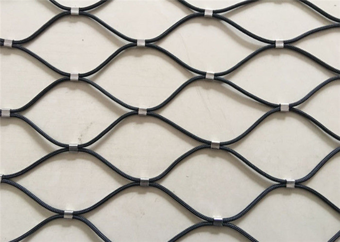 Black Oxide Decorative Stainless Steel Mesh Ferrule Architecture Rope Netting