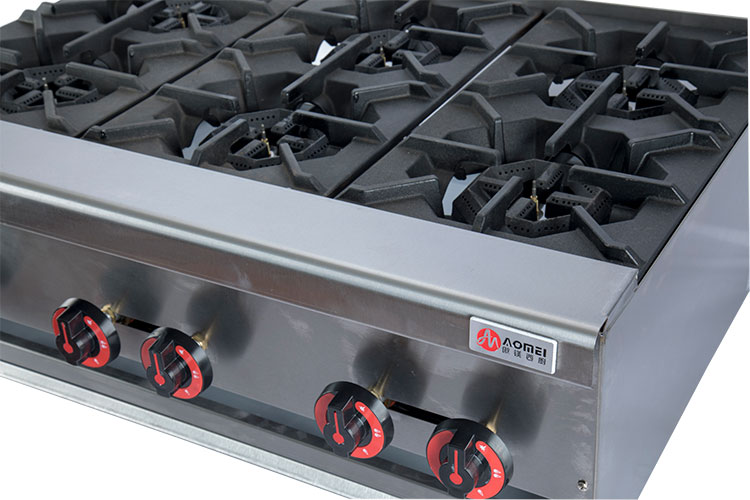 Silver Industrial Countertop Gas Burner for Easy Operation in Restaurant Kitchen Stoves