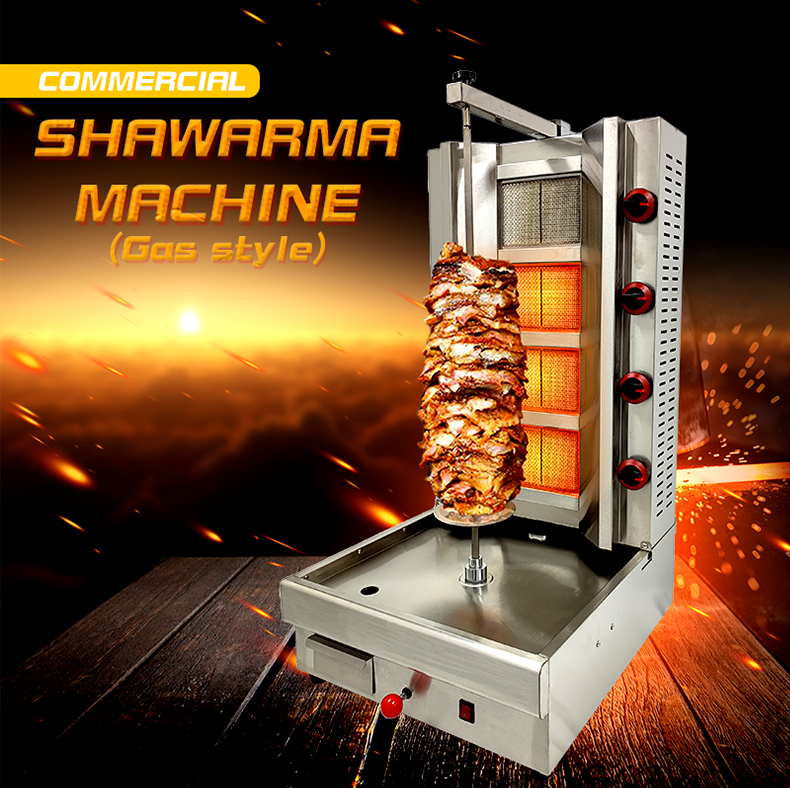 High Power Grill Meat Fast and Efficientlys Doner Kebab Shop Shawarma Making Machine