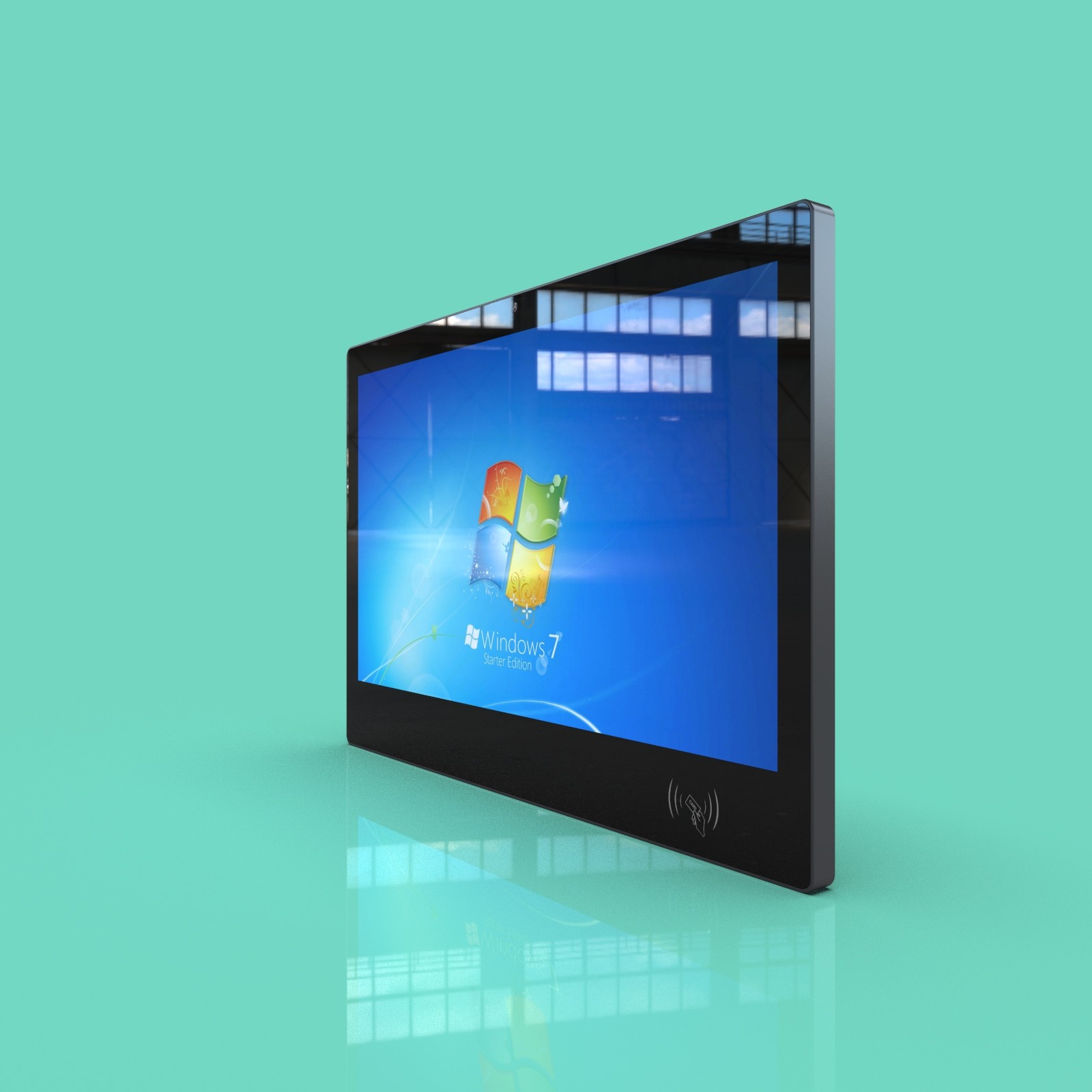 JP2104 21.5-Inch Horizontal Wall-Mounted Windows Touch All-in-One Machine including USB 2.0, USB 3.0, HDMI, VGA, RJ45