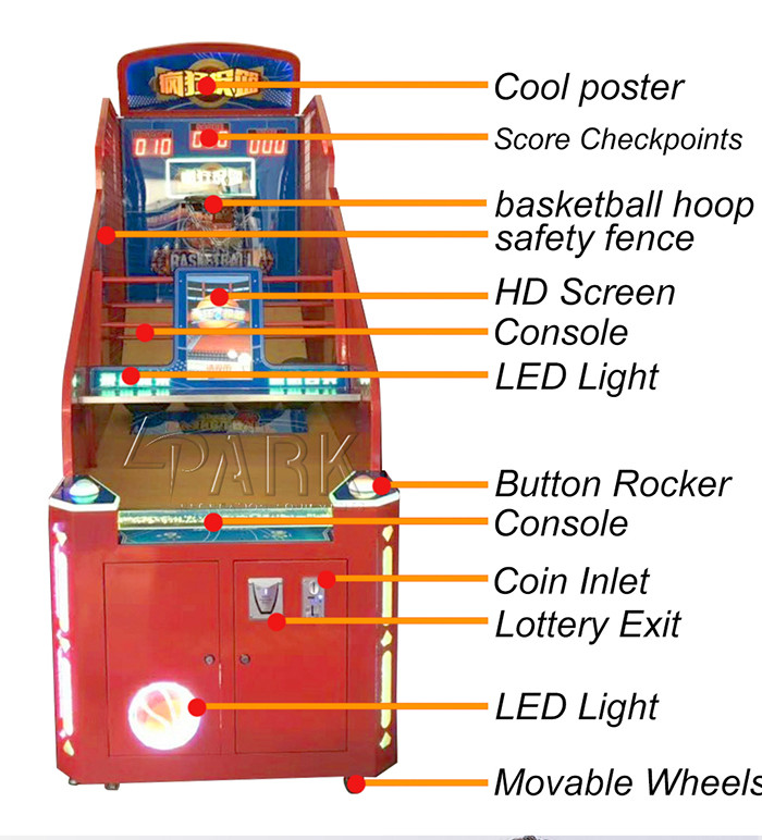 Luxury Extreme Hoops Street Arcade Basketball Game Machine 12 Months Warranty