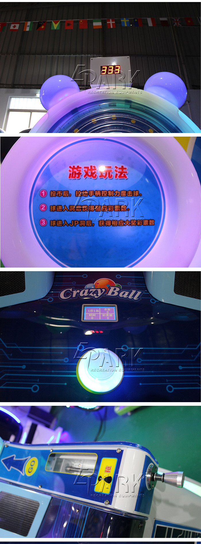 Easy Operated Coin Machine Crazy Ball Pinball arcade machine prize redemption game machine
