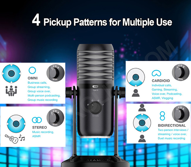 Streaming Podcast Condenser Mic USB RGB Gaming Microphone for Laptop PC PS4 PS5
