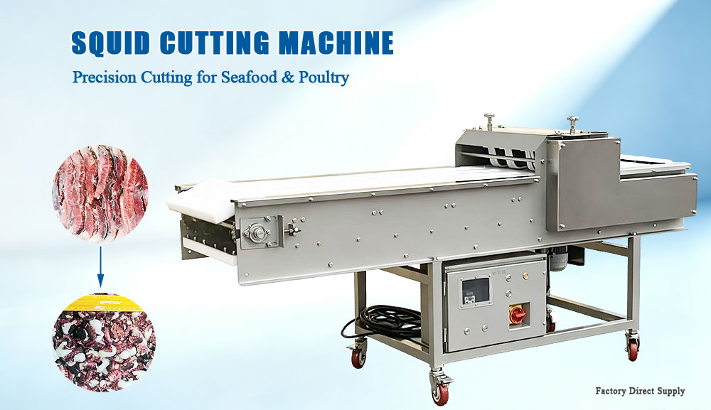 Industrial Poultry Seafood Cutting Machine for Squid Ring Chicken Leg Dicing Long Chili 220V/380V