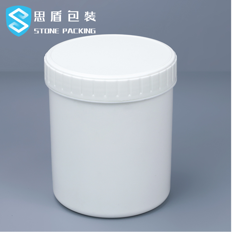 White Black 12*140mm 1L Plastic Jar With Screw Lid OEM ODM
