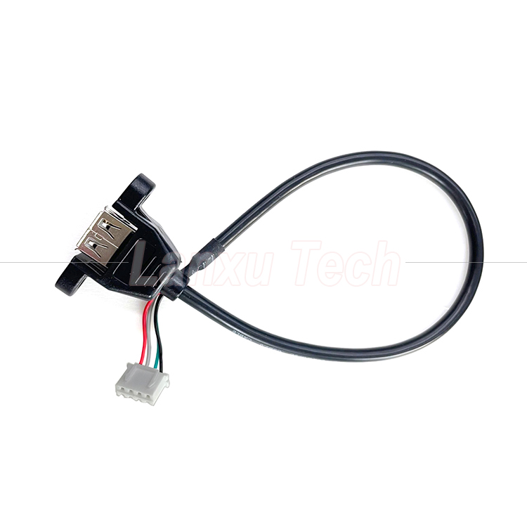 USB 2.0 Panel Mount Type A to JST XH PH VH 4 Pin Cable