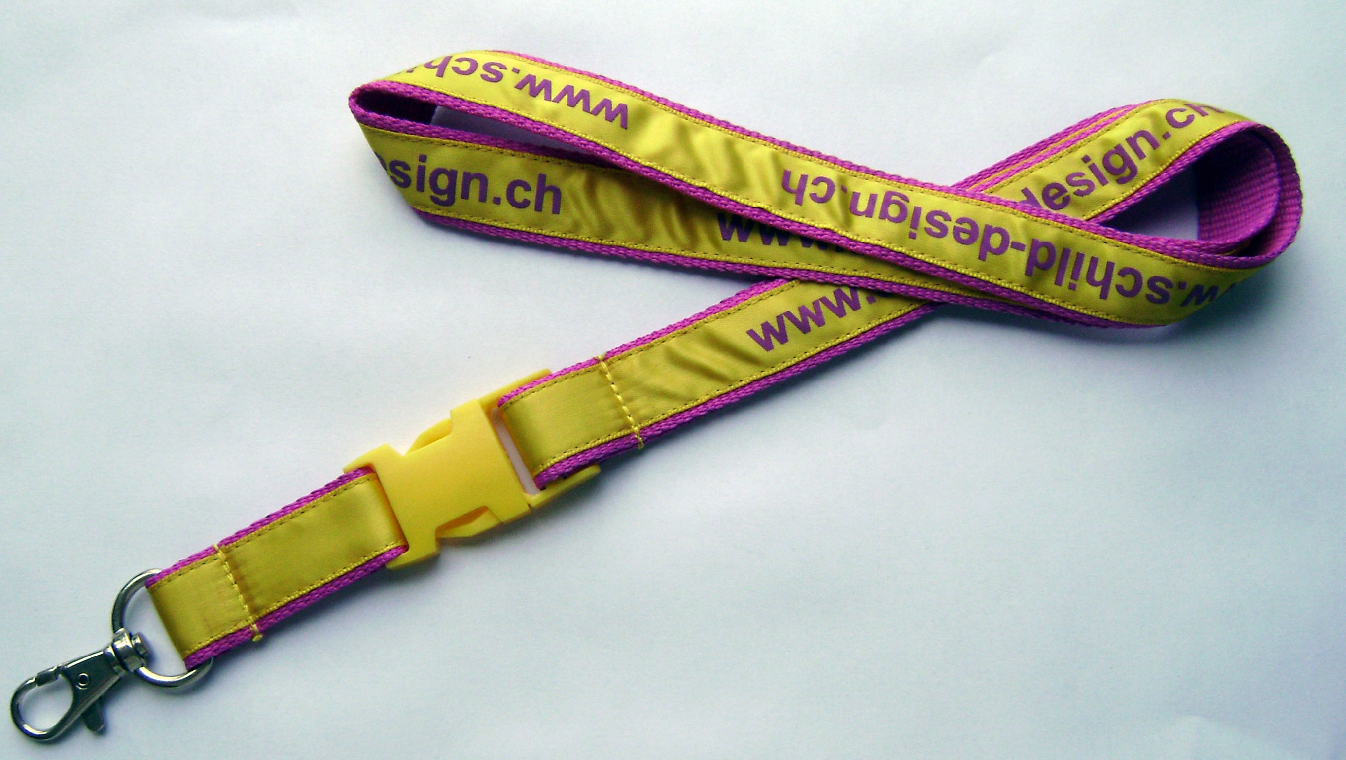 Nice Looking Blue Logo Dye Sublimation Lanyards Flat Polyester Material