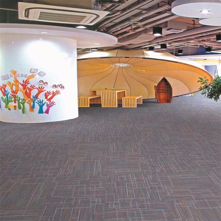 Multi level loop striped pattern Nylon6 carpet tile for office