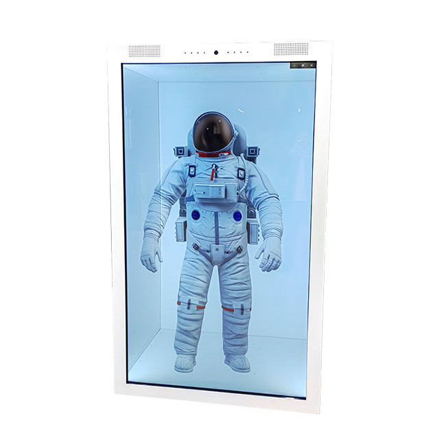 Whit 4K Transparent LCD Showcase For Product Display And Interactive Branding