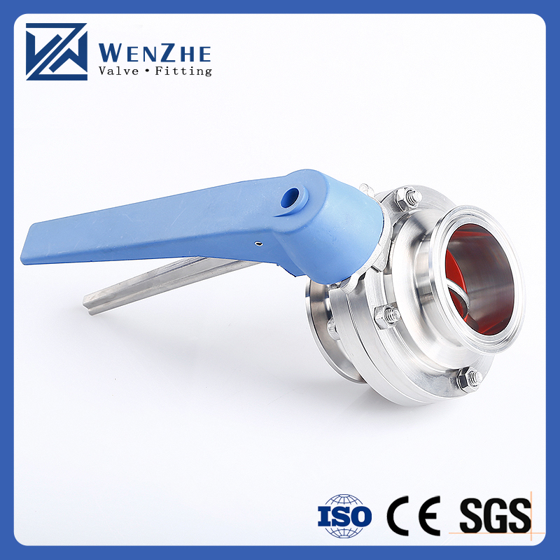 Hygienic Stainless Steel 304/316L Manual Clamp Butterfly Valve for Dairy Pharmacy