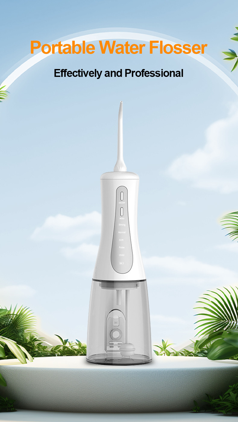 Portable Water Flosser IPX7 Waterproof Oral Cleaning Care 360° Rotating Nozzle