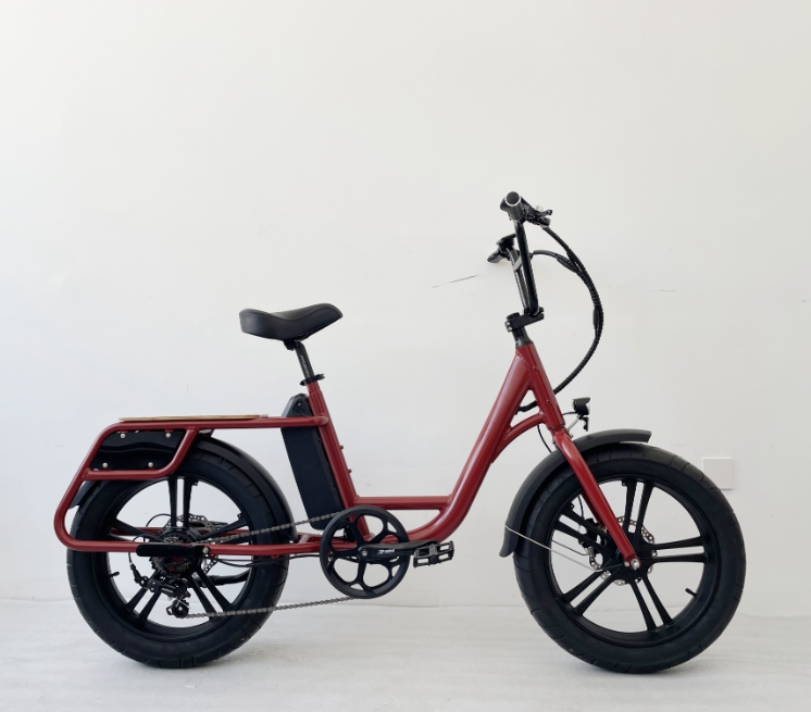 Rear Hub Motor Electric Cargo Bike 24 Inch Fat Tire Cargo Ebike 7 Speed 48V 500W / 750W