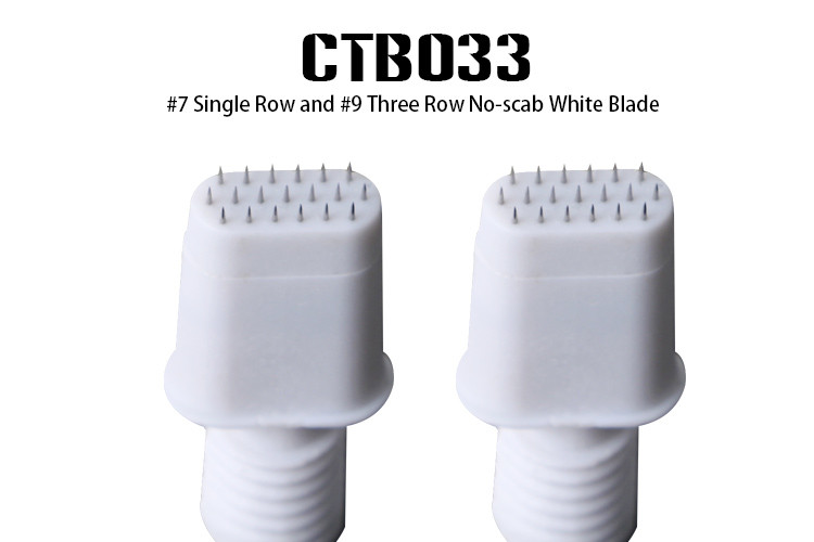 Microblading Needles , #7 Single Row and #9 Three Row No-scab White Blade