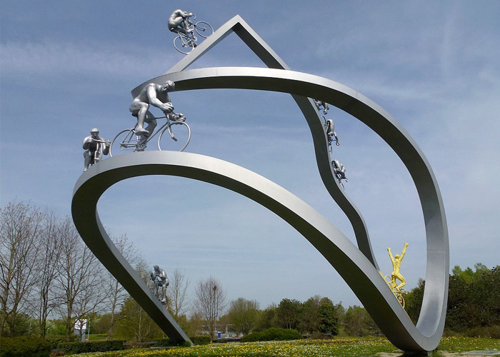 Contemporary Art Mirror Polished Steel Garden Sculpture Outdoor Square Decor