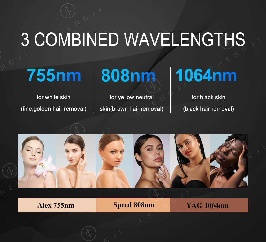 Electric Diode Laser Hair Removal Machine , Commercial Laser Hair Removal Equipment 3 Waves