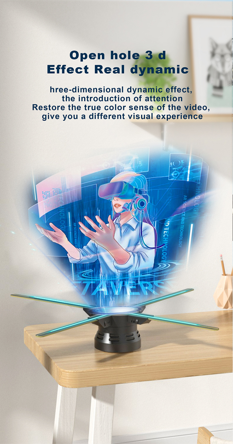 2024 Technology 65cm 4 Blades 3D Hologram Display Fan for Indoor Holographic Display