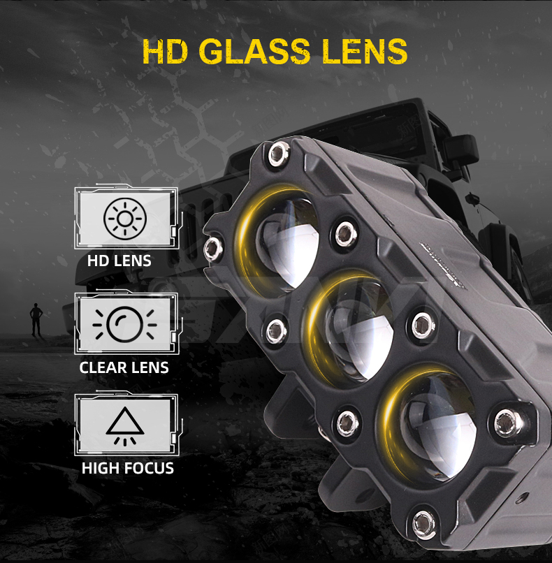 White Yellow Motorbike Headlamp LED Motorcycle Lights IP67 30000 Hours Lifespan