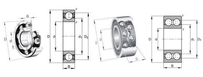 Forklift Attachment Deep Groove Ball Bearing , High Speed Single Row Ball Bearing