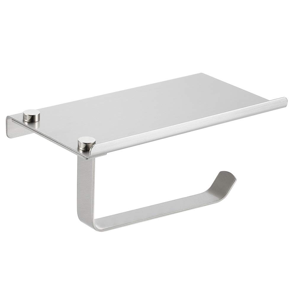 Stainless Steel Toilet Paper Holder / Commercial Toilet Roll Holder With Shelf