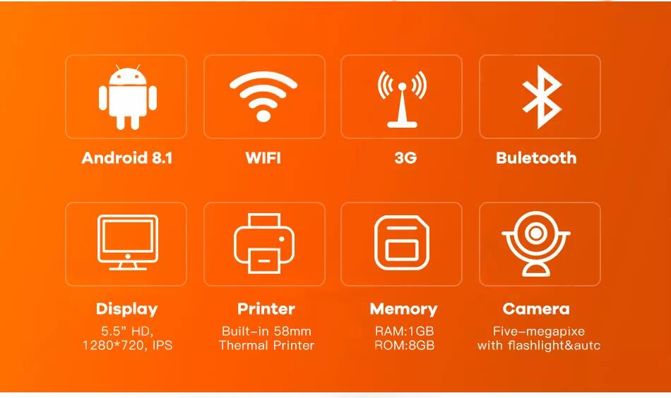 Barway SP01 5.5 Inch Android Handheld POS Terminal Fits Lottery Tickets POS Machine