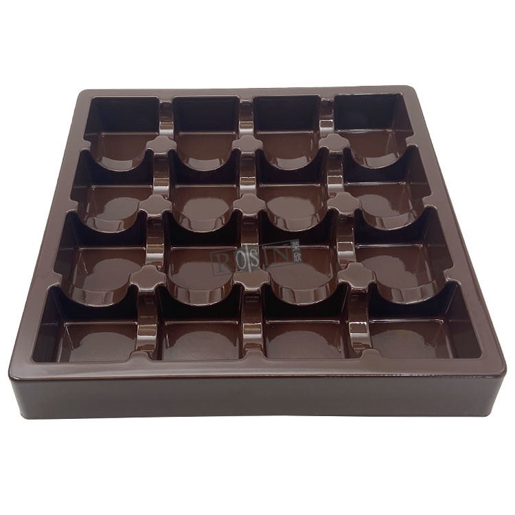 Custom 16 Cavity Plastic Chocolate Packaging PS Chocolate Packaging Tray
