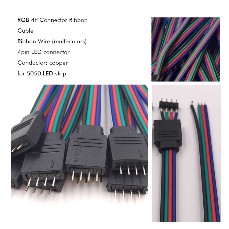 RGB 4 Pin Connector 5050 LED Strip Ribbon Cable