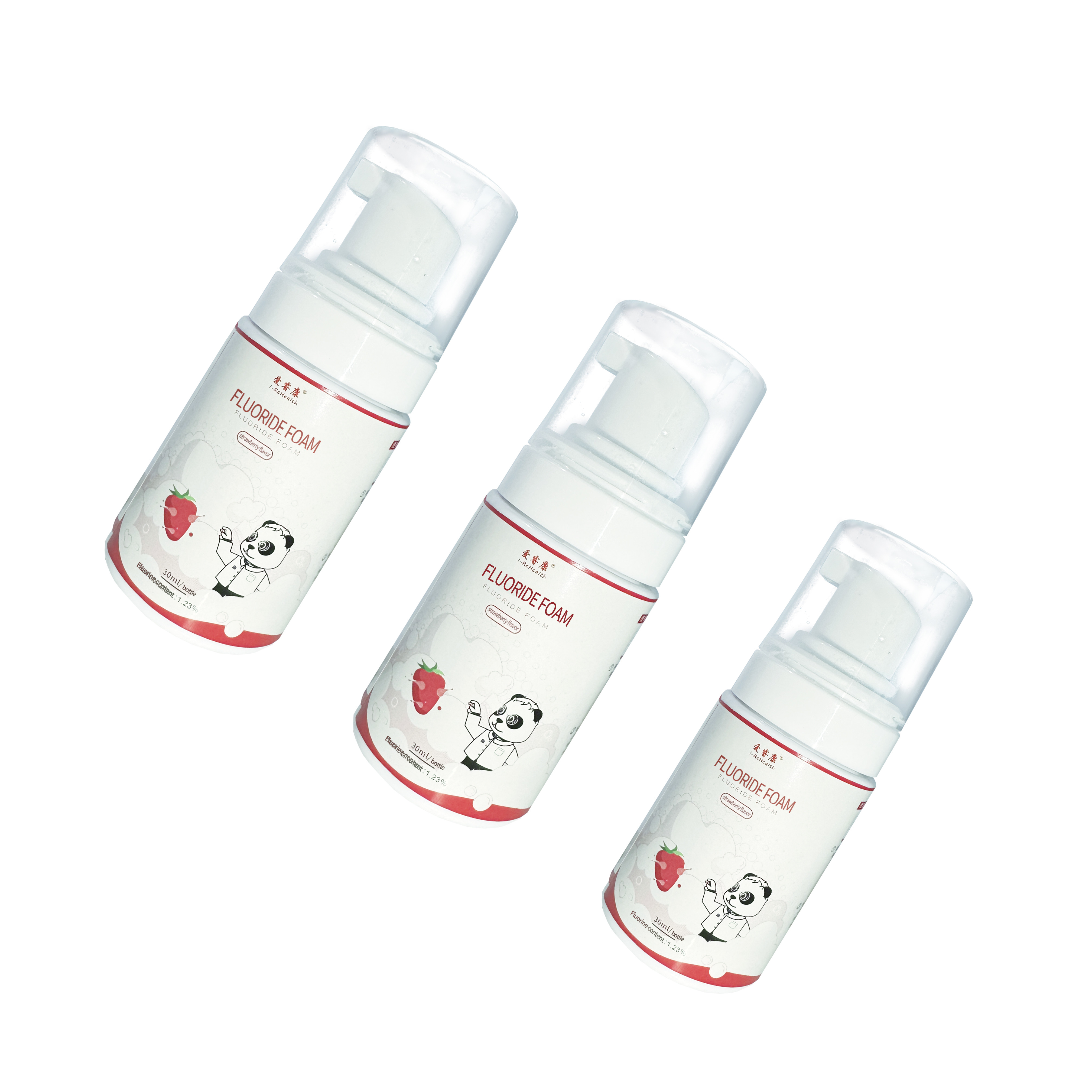 Strawberry Flavored Dental Fluoride Foam Contain 1.23% Fluoride With 125ml