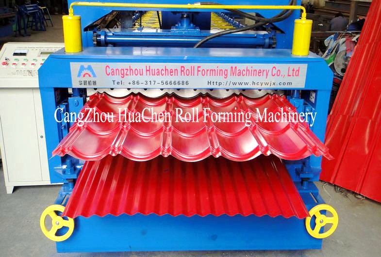 High Speed Double Layer Corrugated Roll Forming Machine Panasonic PLC Control System